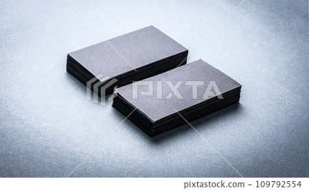 Stacks of black blank business cards Stacks of black blank business cards 109792554
