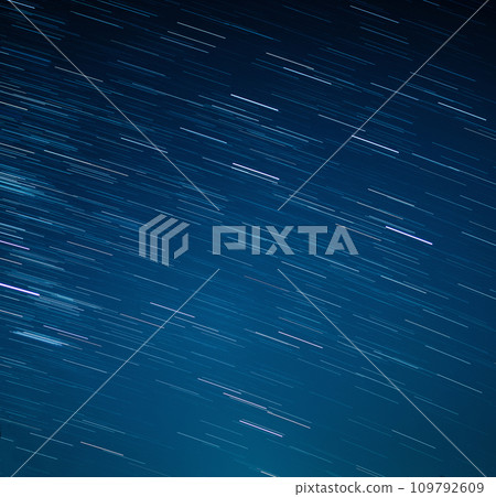 startrails on a dark blue sky 109792609