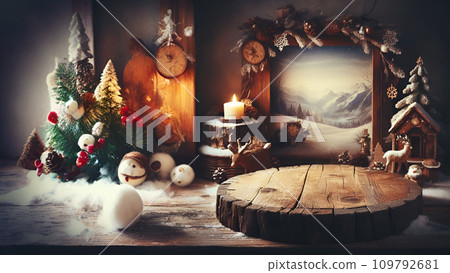 fir tree with gifts 109792681