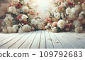 flowers on white wood floor 109792683