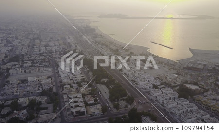 United Arab Emirates aerial view. Dubai, district, highway aerial view 109794154
