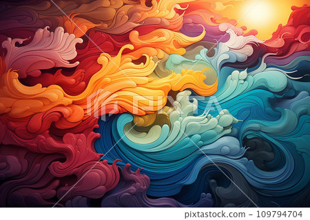 Psychedelic aesthetics abstract background, acid colors, vintage 60s Psychedelic aesthetics abstract background, acid colors, vintage 60s 109794704