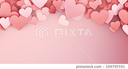 Heartfelt Celebration: Romantic pink Hearts Abstract Heartfelt Celebration: Romantic pink Hearts Abstract 109795591