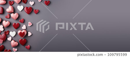 Affectionate Design: Romantic Background with colorful Hearts 109795599