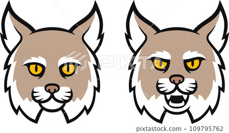 Angry bobcat mascot head emblem 109795762