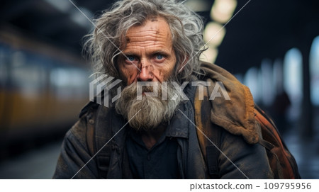 Stationed Sorrow: Capturing the Struggles of Elderly Homeless Souls 109795956