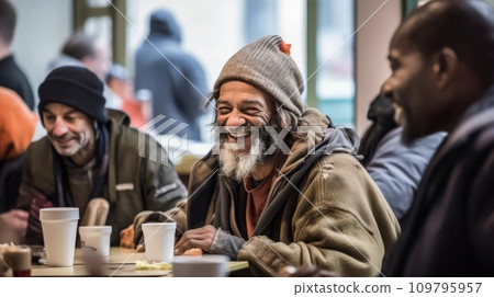 Joyful Moments: Homeless Community Dining 109795957