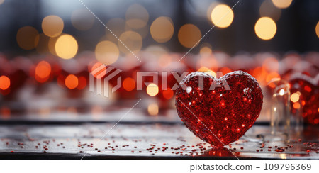 Sparkling Passion: Abstract Bokeh Lights with Red Hearts Sparkling Passion: Abstract Bokeh Lights with Red Hearts 109796369