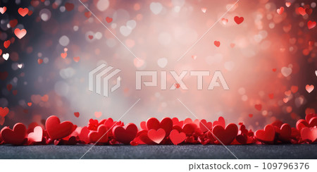 Glistening Love: Shiny Hearts on Festive Bokeh Backdrop Glistening Love: Shiny Hearts on Festive Bokeh Backdrop 109796376