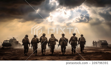 Warriors in Action: Soldiers Conducting Anti-Terror Operation 109796391