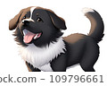 AI-generated content. Joyful comic dog in japanese anime manga style. Lovely mascot pet and adorable friend. Happy cartoon illustration. Isolated white background. Generative AI 109796661