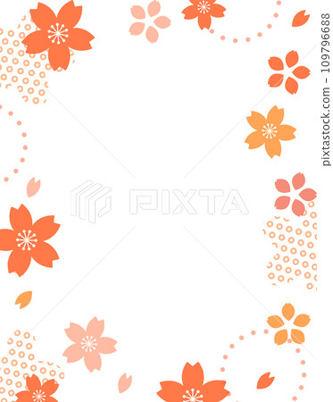New Year's background illustration. A beautiful background with Japanese patterns. 109796688