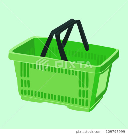Vector isolated illustration of a shopping cart in a market. Vector isolated illustration of a shopping cart in a market. 109797999