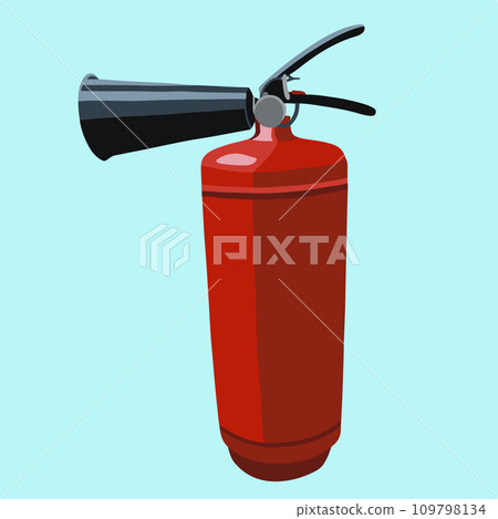 Vector isolated illustration of a fire extinguisher on a blue background. 109798134