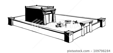 Vector drawing. Temple of Solomon Vector drawing. Temple of Solomon 109798284
