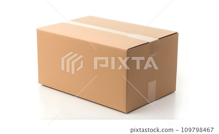 Close corrugated cardboard box, stored boxes, carton material isolated on white background studio shot. Close corrugated cardboard box, stored boxes, carton material isolated on white background studio shot. 109798467