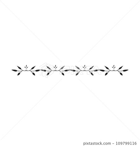 Floral divider, flower element line border frame shape icon for decorative vintage doodle element for design in vector illustration 109799116