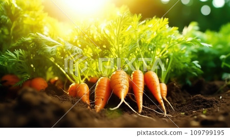 carrots grow and ready to dig vegetable carrots grow and ready to dig vegetable 109799195