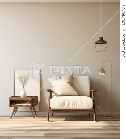a white sofa and chairs with a small bed and a lamp 109799475