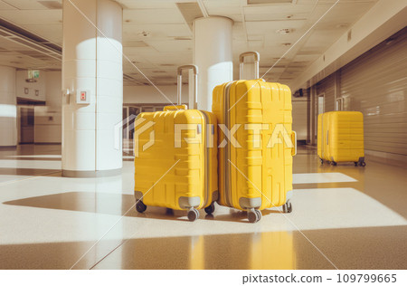 an airport and some luggage an airport and some luggage 109799665