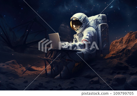 an astronaut floating in space 109799705