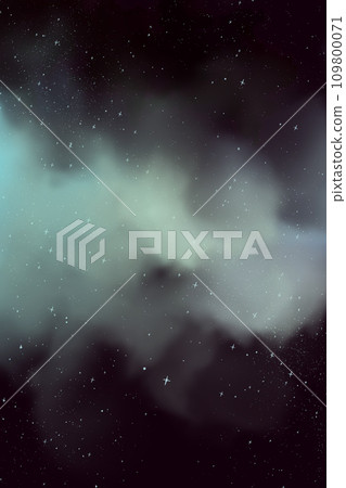 Grey gas cloud of nebula in outer space. 109800071