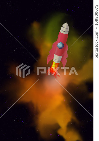 Rocket in space. Rocket in space. 109800075