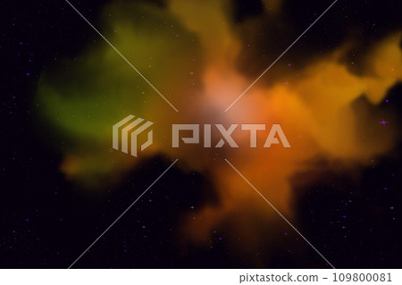 Fantastic colorful nebulas cloud in starry space. 109800081