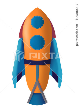 Fantastic space shuttle illustration in cartoon style. 109800097
