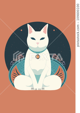 Zen cat illustration. Zen cat illustration. 109800100