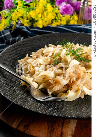 Pasta with sauerkraut. Pasta with sauerkraut. 109800253