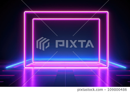 Pink and blue futuristic background. Neon gradient frames. Cyberpunk style Pink and blue futuristic background. Neon gradient frames. Cyberpunk style 109800486