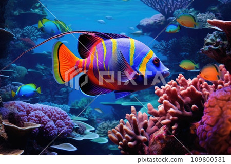 Sea fish and coral reef Sea fish and coral reef 109800581