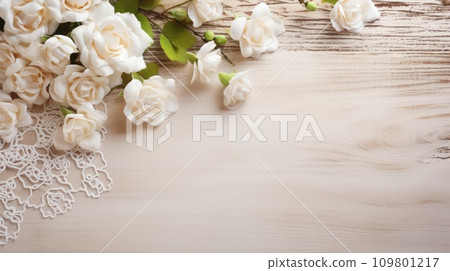 Romantic wedding background with space for vows, flowers, and timeless love Romantic wedding background with space for vows, flowers, and timeless love 109801217
