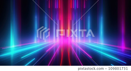 neon lights background with blue, pink, and green lights neon lights background with blue, pink, and green lights 109801731