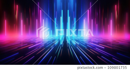 neon lights background with blue, pink, and green lights 109801735