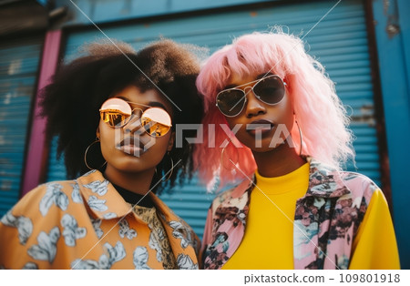 young black women wearing blue sunglasses young black women wearing blue sunglasses 109801918