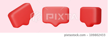 Collection 3d Chat dialogue text. Modern Realistic 3d design. The set is isolated. vector illustration 109802433