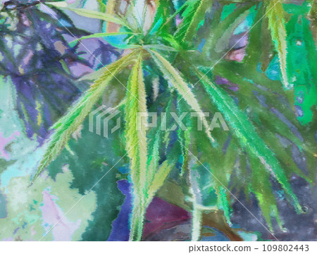具有夢幻般氛圍的大麻數位藝術 具有夢幻般氛圍的大麻數位藝術 109802443