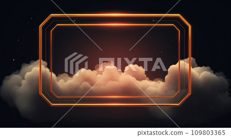 the frame is hovering in space over clouds 109803365