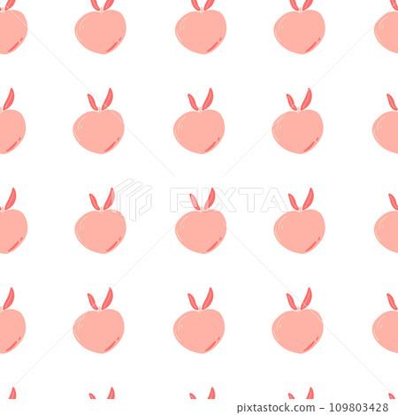 Peach simple seamless hand drawn pattern 109803428
