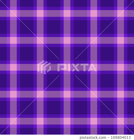 Industry check background fabric, japan pattern tartan plaid. Newborn textile seamless texture vector in violet and pink colors. 109804013
