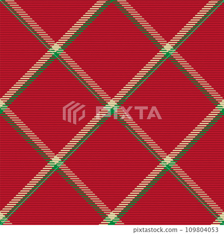 Check plaid seamless fabric texture. Diagonal print. 109804053