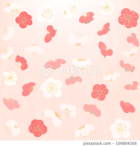 Plum pattern background illustration 109804208