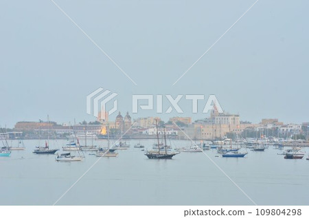 Port of Cartagena, a beautiful ancient capital in Colombia, South America, and a world heritage site 109804298