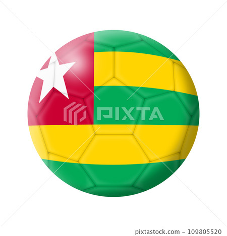 Togo soccer ball football illustration with clipping path 109805520