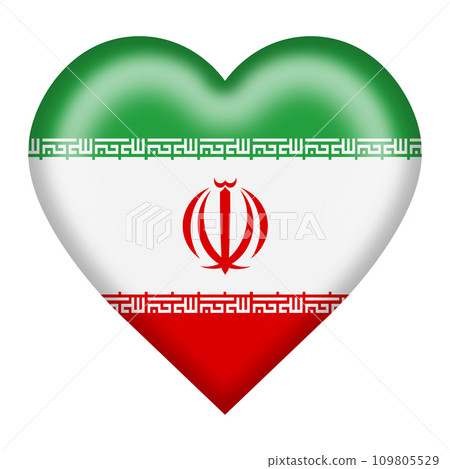 An Iran flag heart button isolated on white with clipping path An Iran flag heart button isolated on white with clipping path 109805529