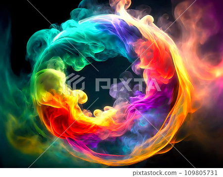 Abstract background with swirling colorful smoke 109805731