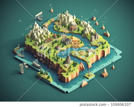 Pictogram map illustration 109806107