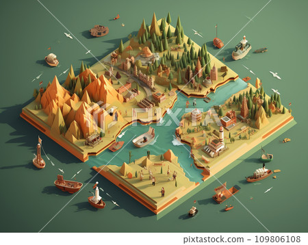 Pictogram map illustration 109806108
